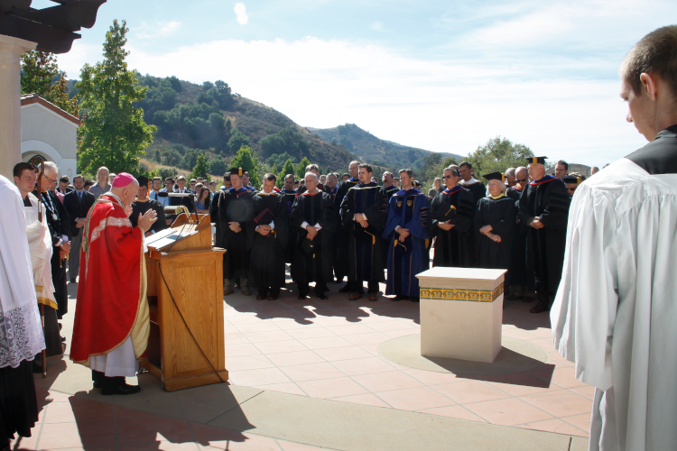 The Most Rev. Samuel J. Aquila, Archbishop of Denver, dedicates St. Gladys Hal at Convocation 2014