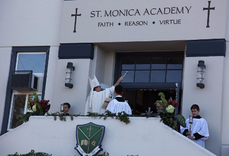 Bishop Brennan blesses St. Monica Academy