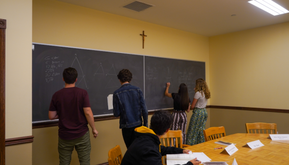 Students demonstrate Euclidian Propositions