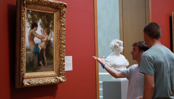 Two admire a Bouguereau