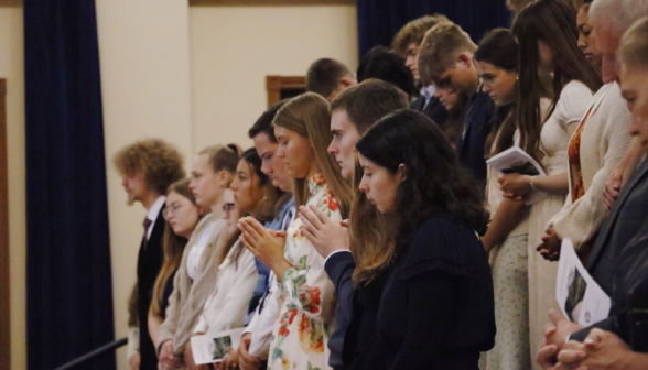 Students pray