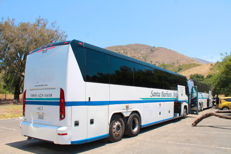 Bus departs for Los Angeles