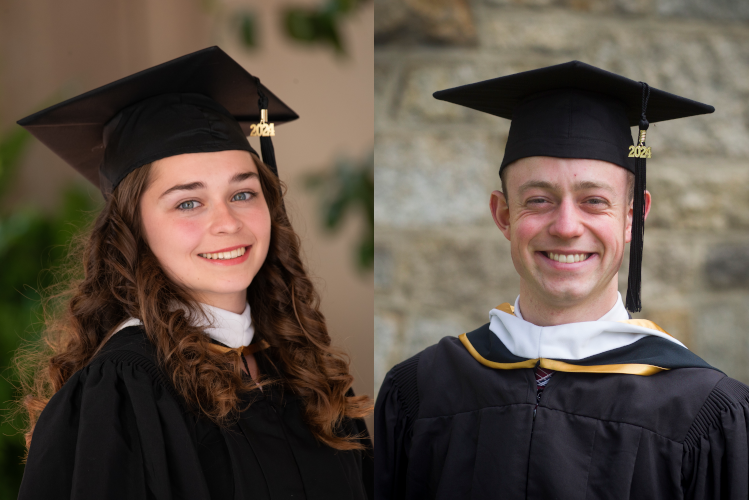 Side-by-side: A California graduate, and a New England graduate