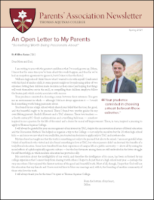 Cover of the Spring 2021 Parents' Association Newsletter