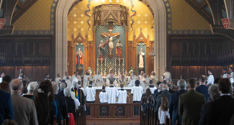 The Most Rev. William D. Byrne, Bishop of Springfield, dedicates Our Mother of Perpetual Help Chapel