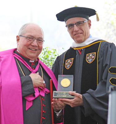 Bishop Morlino with R. Scott Turicchi, chairman of the Board of Governors