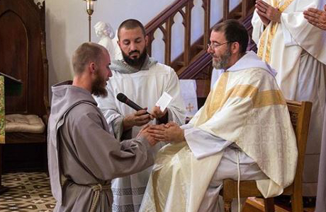 Br. Faustino makes his first profession.