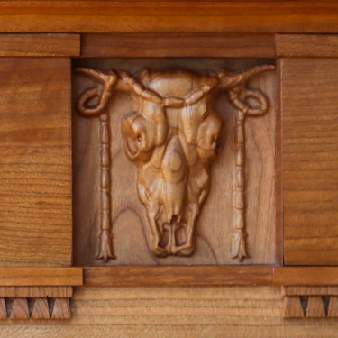 Closeup of one of the bucrania