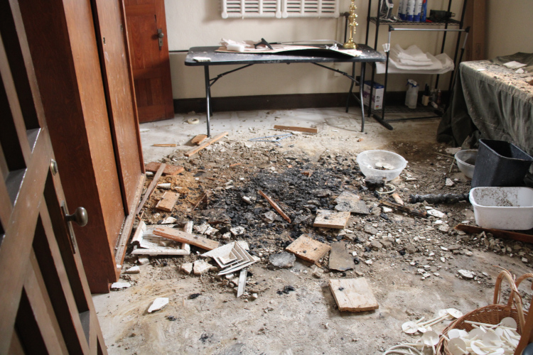 … and the basement floor below the servers’ sacristy