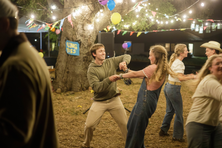 Students dancing