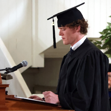 Liam O'Brien gives his address