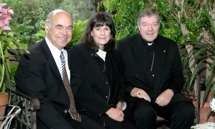Cardinal Pell with TAC president Dr. Thomas E. Dillon and his wife, Terri, in 2008