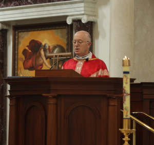 Fr. Mata gives his homily ...