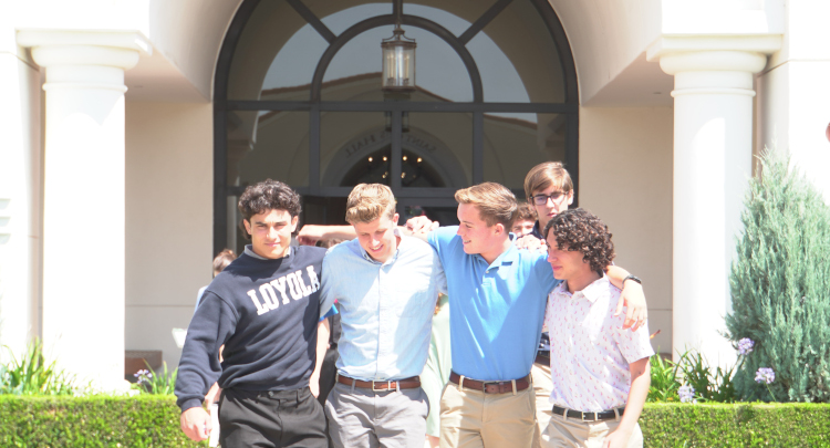 Students in front of St. Augustine Hall