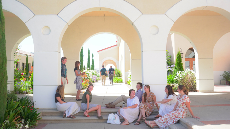 Students on the upper campus