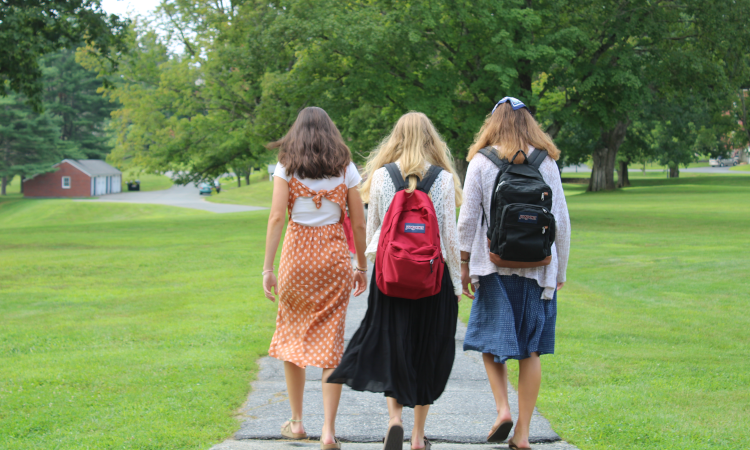 Students walk on campus