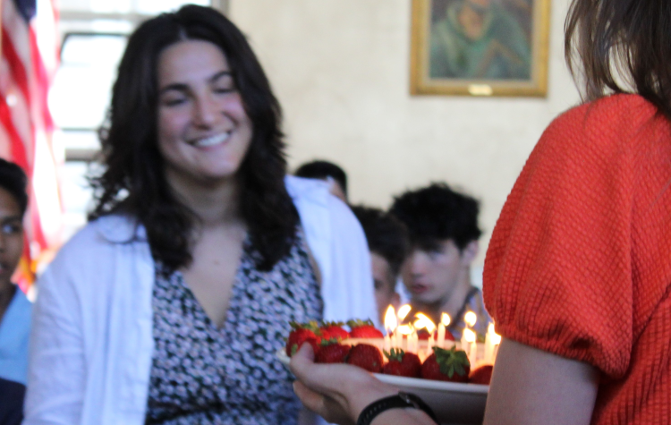 Girl receives a birthday cake!