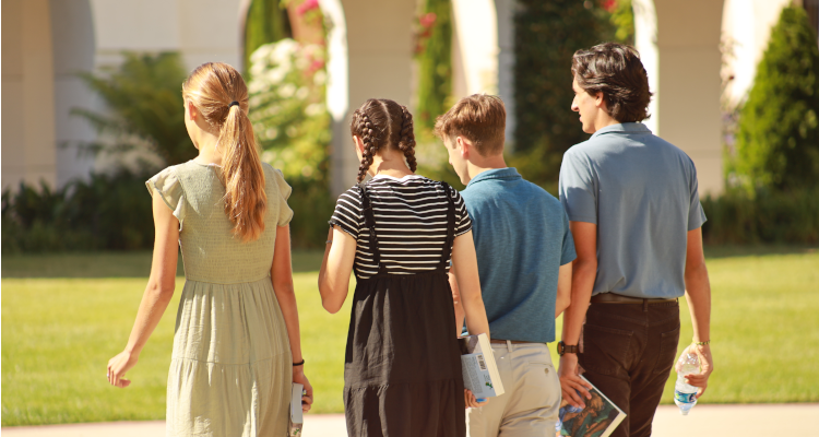 Four walk together