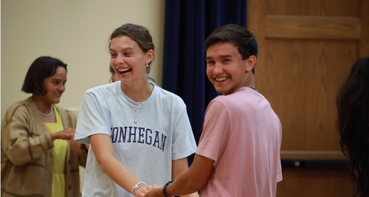 A student pair dances