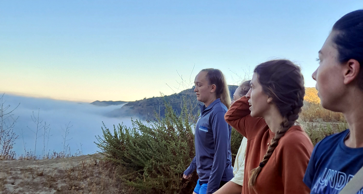 Students on sunrise hike