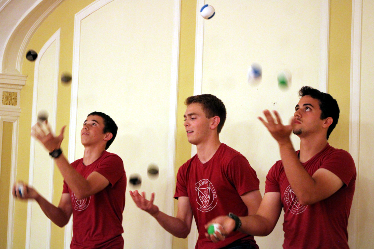 Students juggle at Open-Mic Night