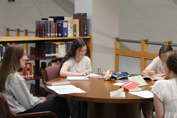 Students studying