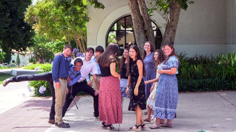 Students in funny poses