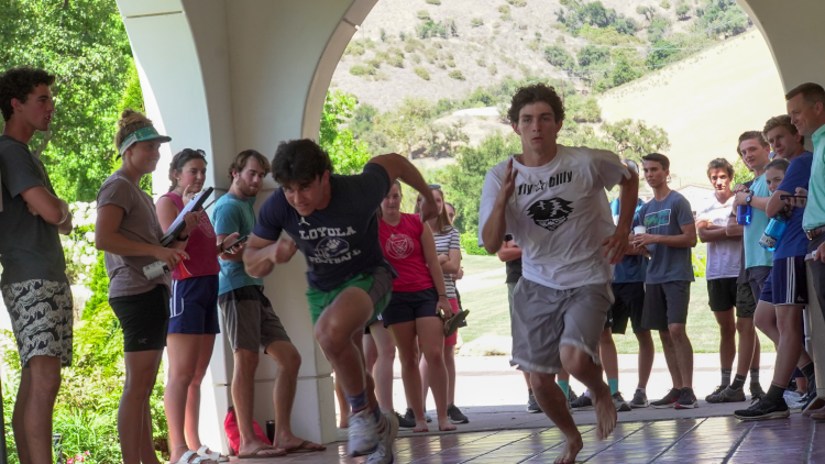 Students race in the Quad Run 