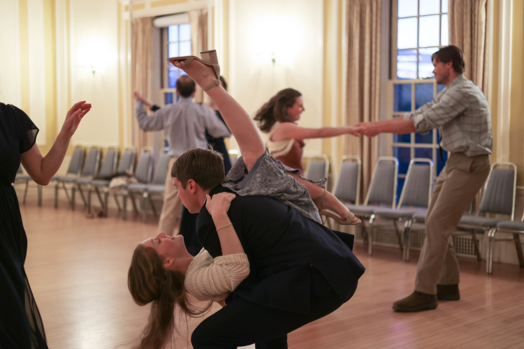 Students dancing