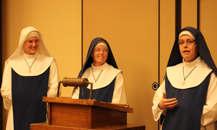 Three Marian sisters visit the California campus