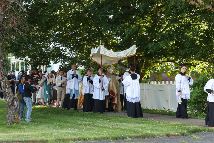 The procession begins at St. Patrick's Church