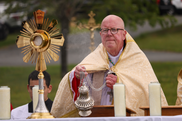 Bishop Byrne gives benediction