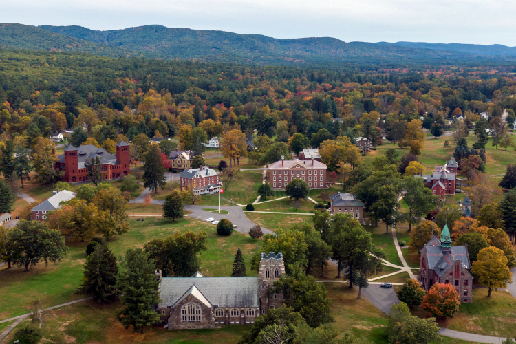 Aerial view of New England campus