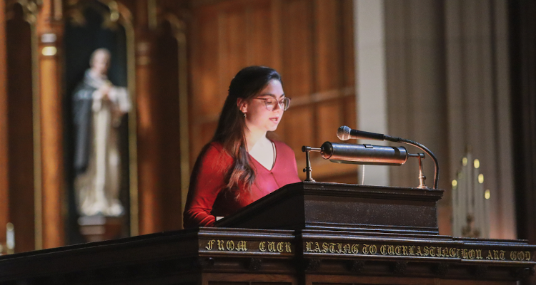 Student speaker at Advent Lessons & Carols