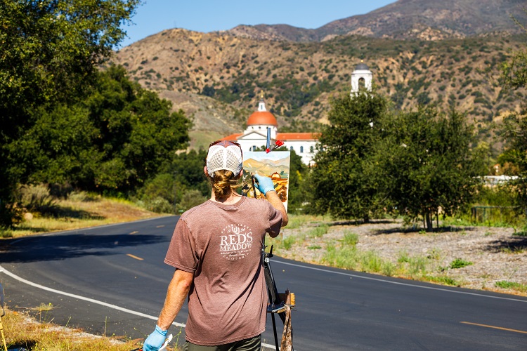 people painting the california campus