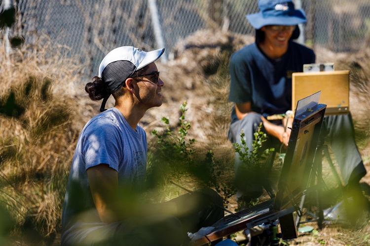 people painting the california campus