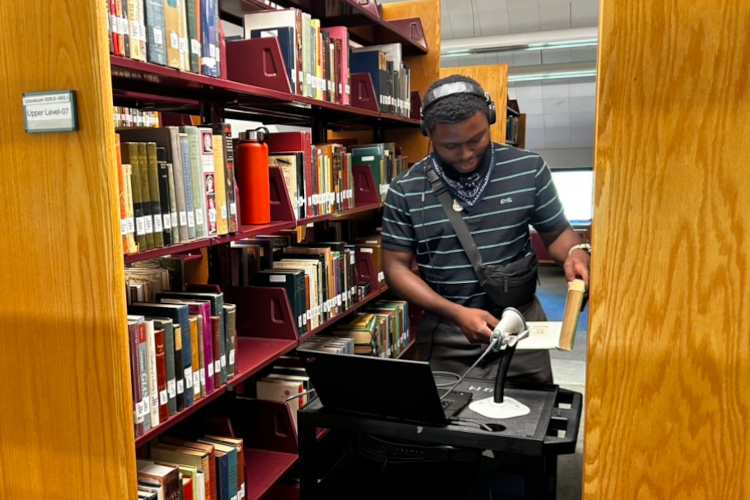 … scan books in Dolben Library …