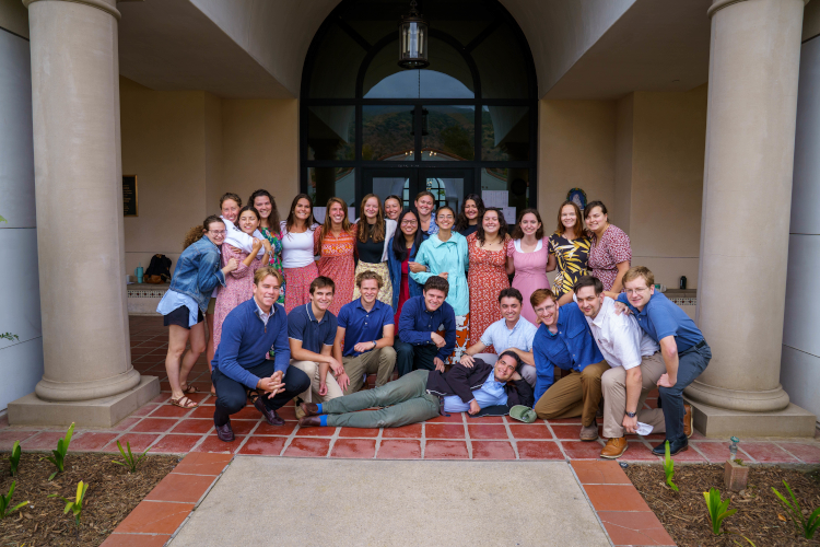 Seniors pose after their last final