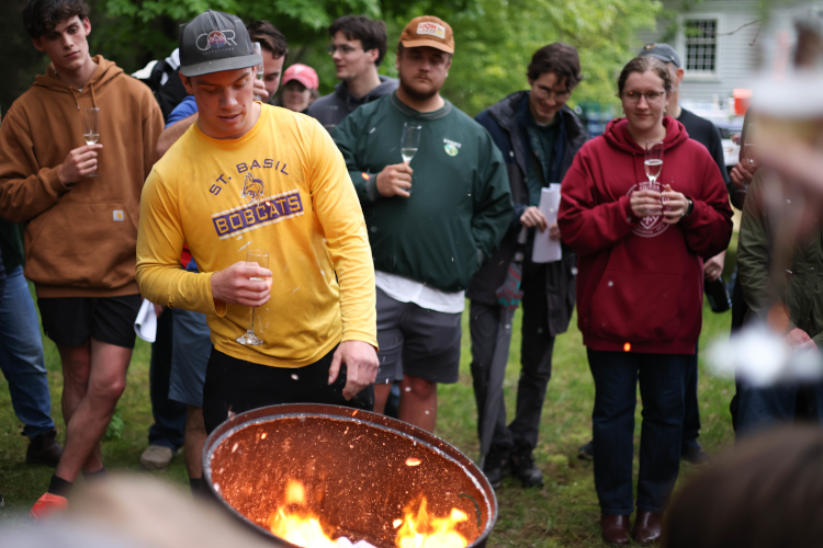 A senior burns his thesis draft