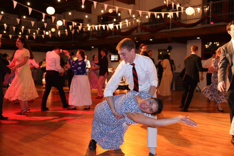 Students dancing