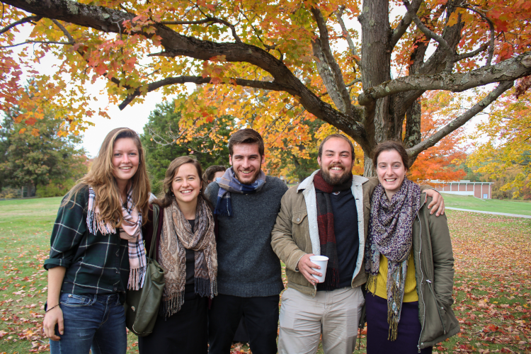 Students on the New England campus