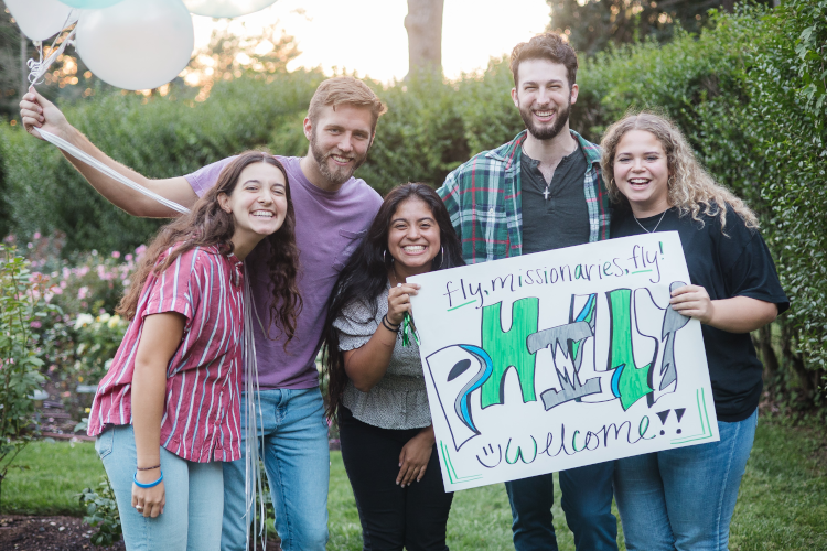 Timothy McNeil (’21), fourth from left, with fellow Culture of Life missionaries