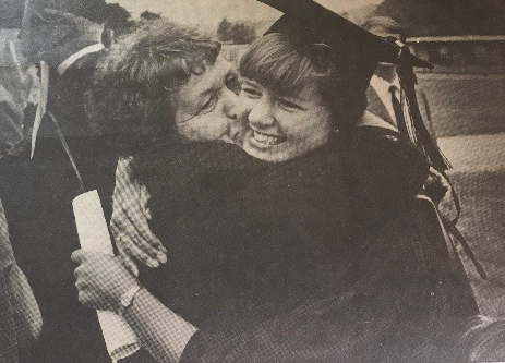 Annie (Tobias ’89) and and her mother at Commencement 1989