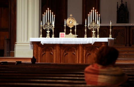 Adoration at the new caltar