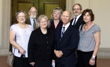 Members of the Mills family after the Mass