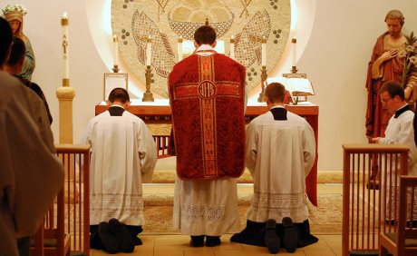 Fr. Erickson offering Mass in the extraordinary form