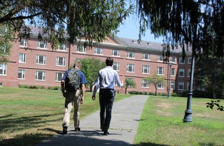 Students walk on campus