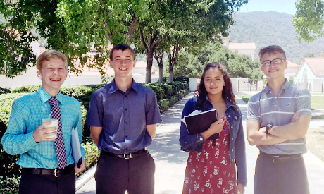 Students on the academic quadrangle