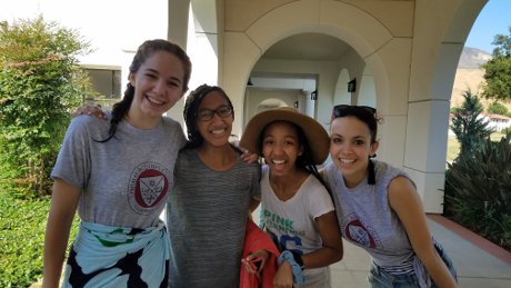 Students on their way to the campus ponds