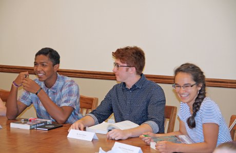 Students at the classroom table